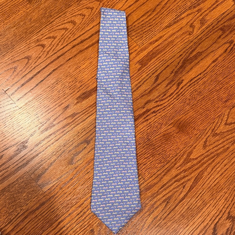 Vineyard Vines Blue Race Car Patterned Tie